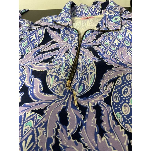 LILLY PULITZER Skipper Popover Dress Pineapple Print Collared Zip Front Small - Picture 8 of 10